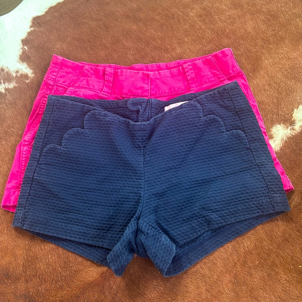 2 pairs shorts Vineyard Vines and Lilly Pulitzer size 00 navy and pink